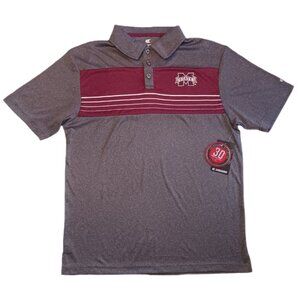 Mississippi State Bulldogs Mens Small Polo T Shirt Gray Short Sleeve Colosseum